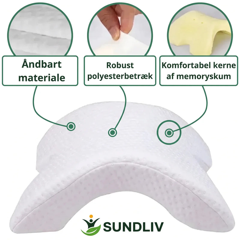 Armpude til Sidesovere – Memoryskumspude med U-formet Design
