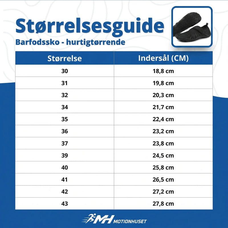Barfodssko – Hurtigtørrende og Åndbare