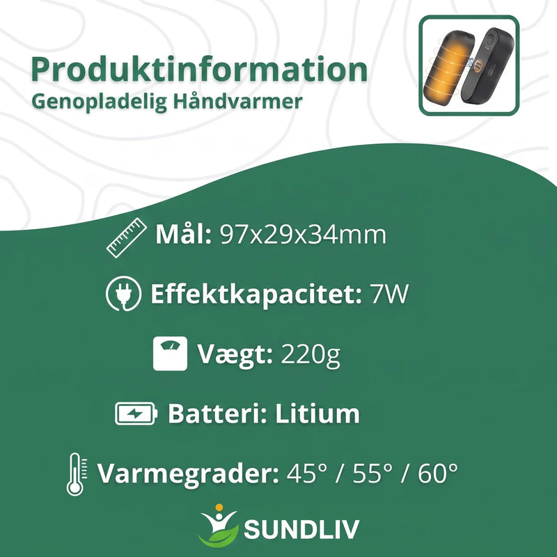 Genopladelige Håndvarmere 2-Pack – Magnetiske Håndvarmere med 3 Varmeniveauer