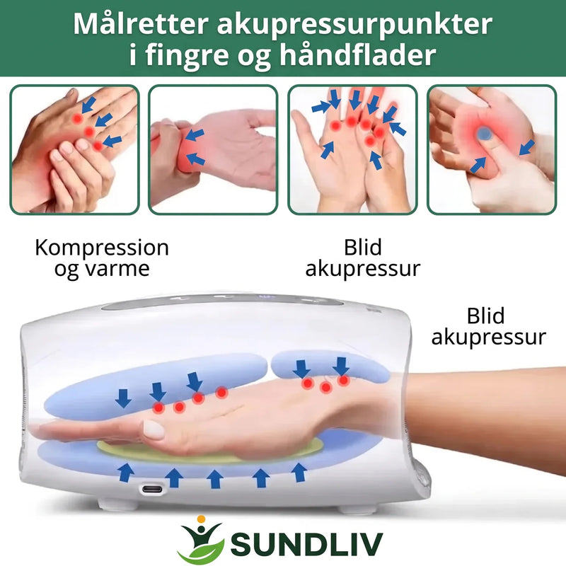 Håndmassageapparat – Elektrisk Håndmassager med Varme, Luftkompression