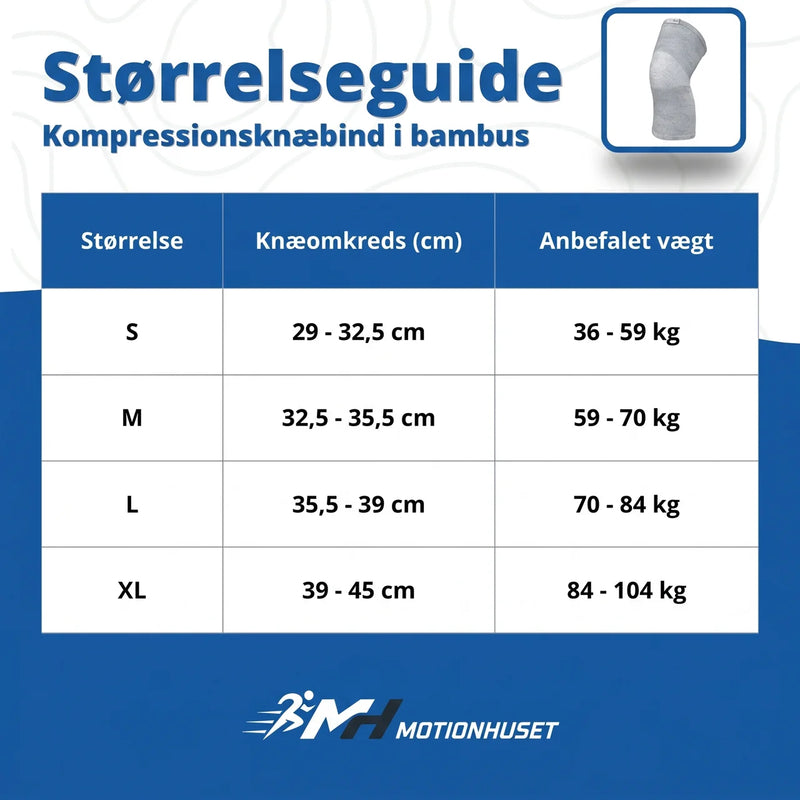Kompressionsknæskydd i bambu – blødt & fleksibelt