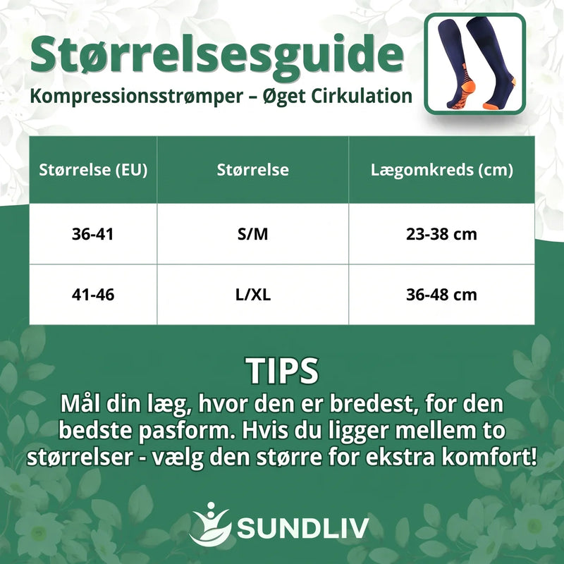 Kompressionsstrømper til Damer og Herrer – 20–30 mmHg