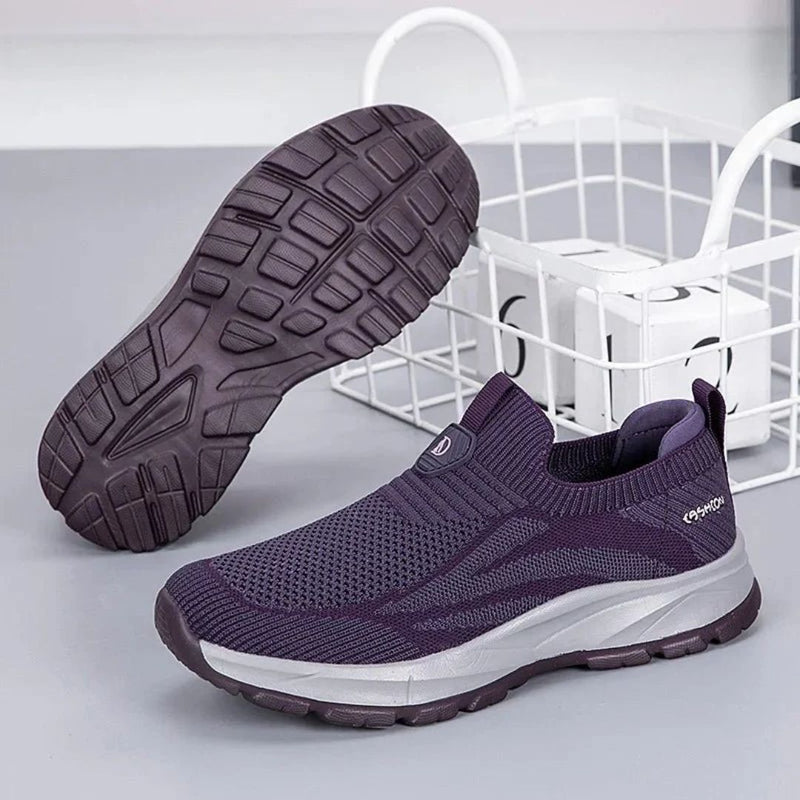 OrteoWalk - Slip-On Sneakers Stickade Lätta Sko med Mesh