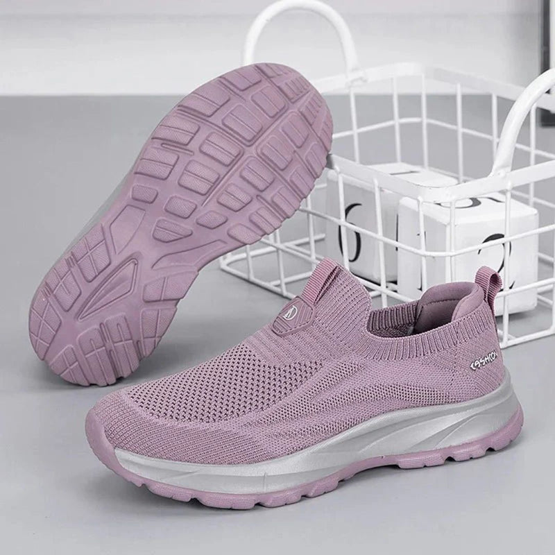 OrteoWalk - Slip-On Sneakers Stickade Lätta Sko med Mesh