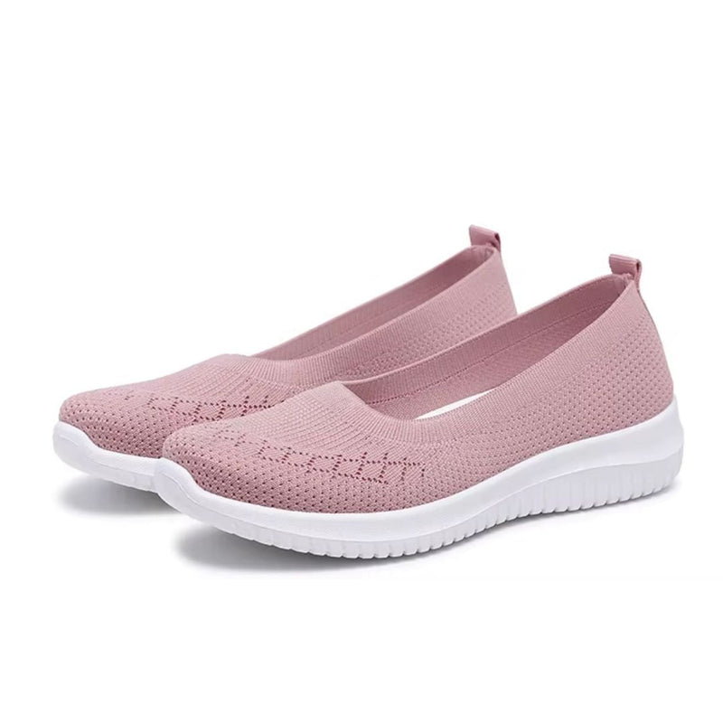 Slip-On Sneakers Dame Lette Åndbare Mesh Sko uden Snørebånd