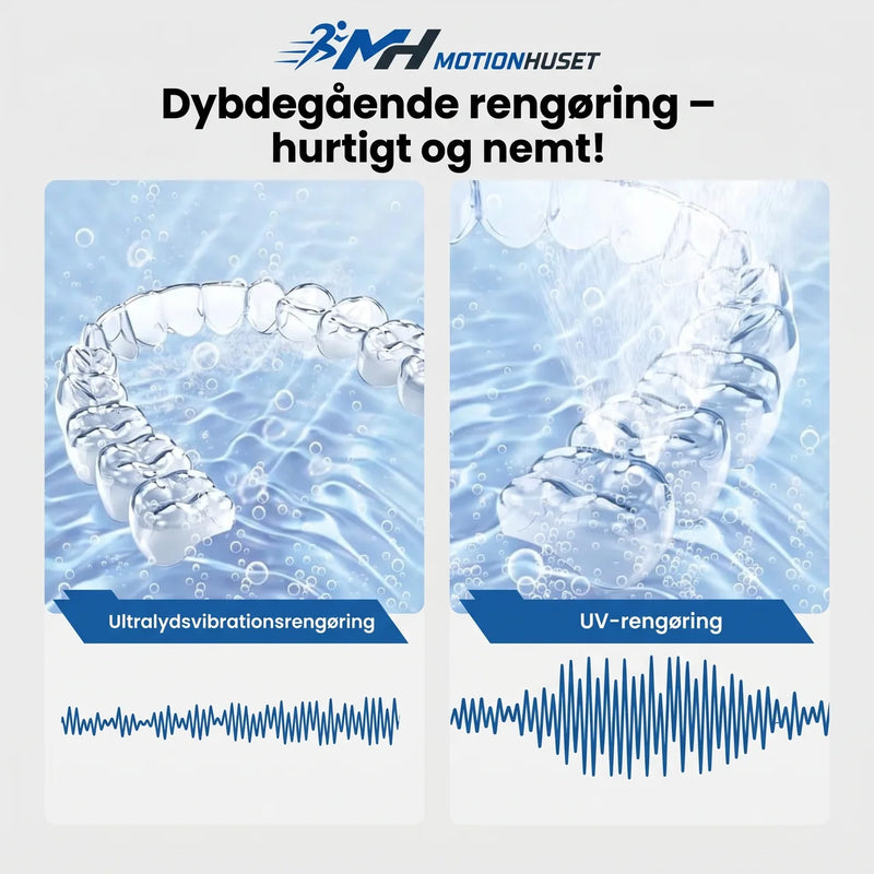Rengøring af bideskinner, snorkeskinner, mundbeskyttere, tandproteser og retainere