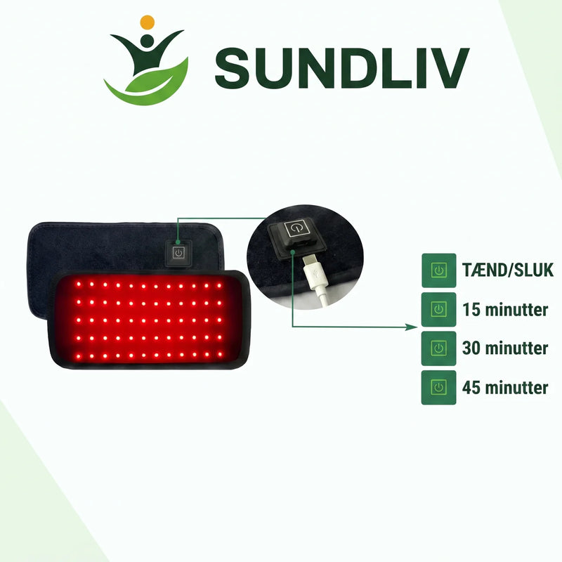 Rødlysbånd 660 nm & 850 nm – LED-lysterapi med Rødt og Infrarødt Lys