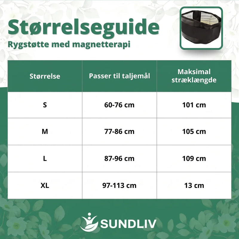 Rygstøtte med Magneter – Justerbart Rygbælte med Varmefunktion