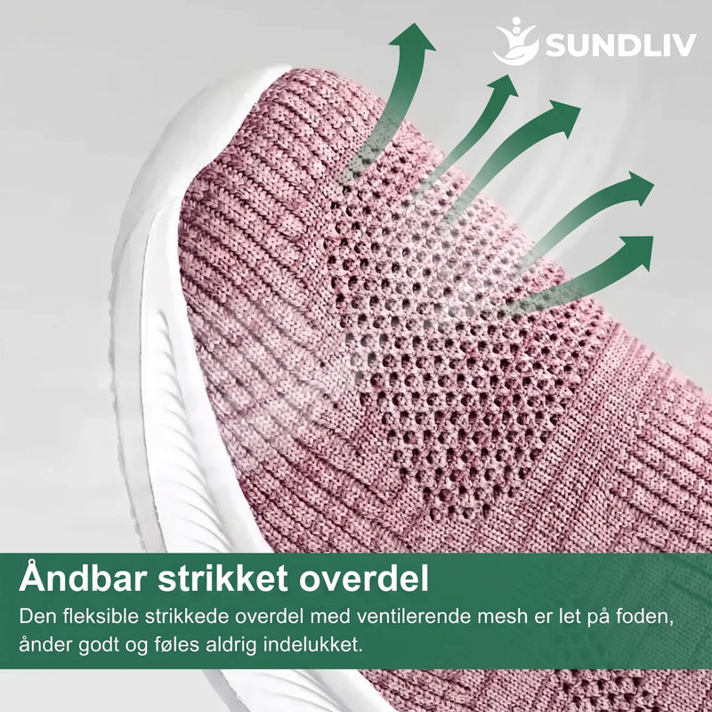 Slip-On Sneakers Lette Flyknit Sko uden Snørebånd med Bred Tåboks