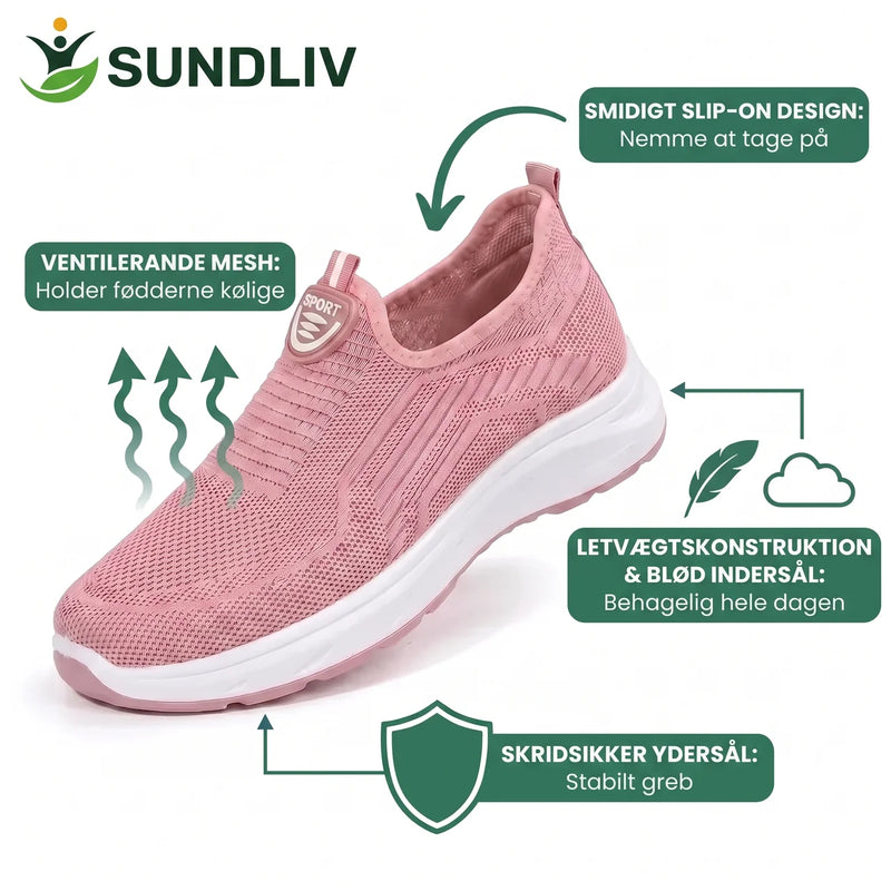 Slip-On Sneakers til Damer – Lette Gåsko med Åndbart Mesh