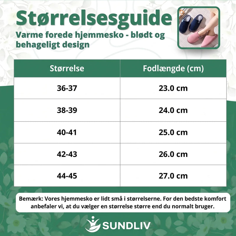 Varme Hjemmesko med Fleecefor – Bløde Forede Hjemmesko