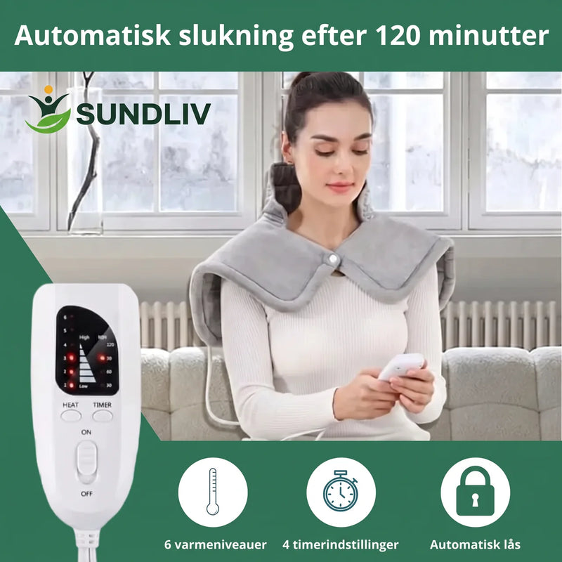 Varmepude til Nakke og Skuldre – Elektrisk Varmepude med 6 Varmeniveauer