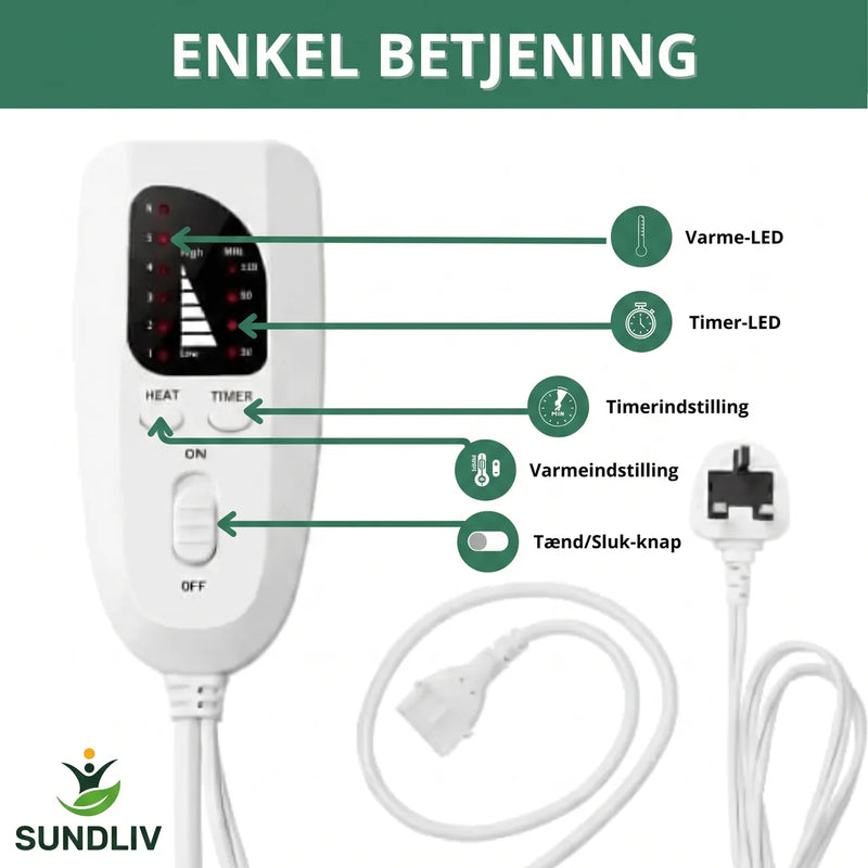 Varmepude til Nakke og Skuldre – Elektrisk Varmepude med 6 Varmeniveauer