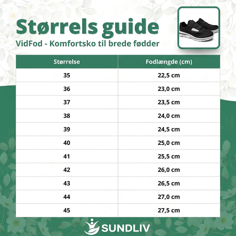 VidFod - Komfortskor for breda fødder