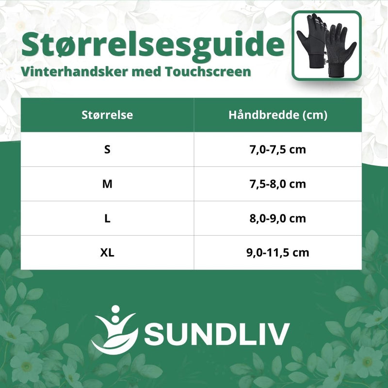 Vinterhandsker med Touchscreen Vandafvisende og Vindtætte Varme Handsker