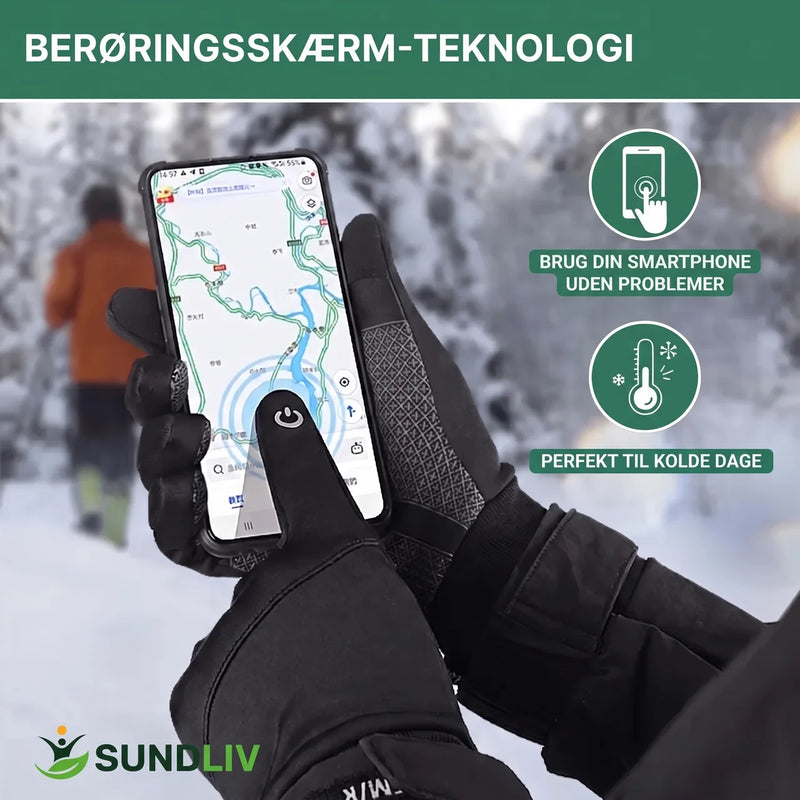 Vinterhandsker med Touchscreen Vandafvisende og Vindtætte Varme Handsker