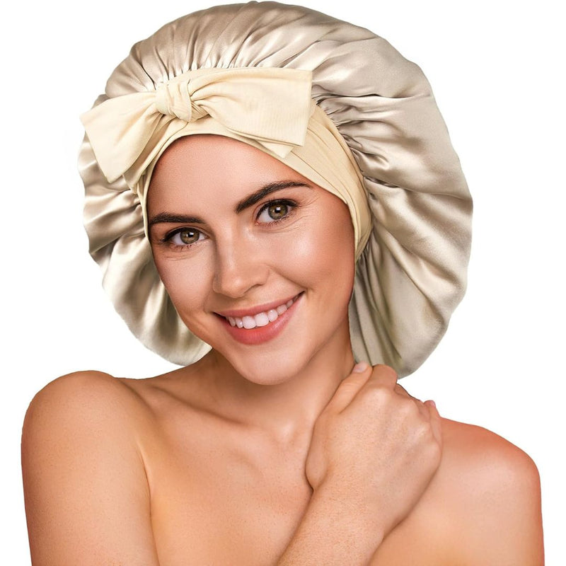 Silk Bonnets til Naturligt Hår Satin Hårhætte til Natbrug