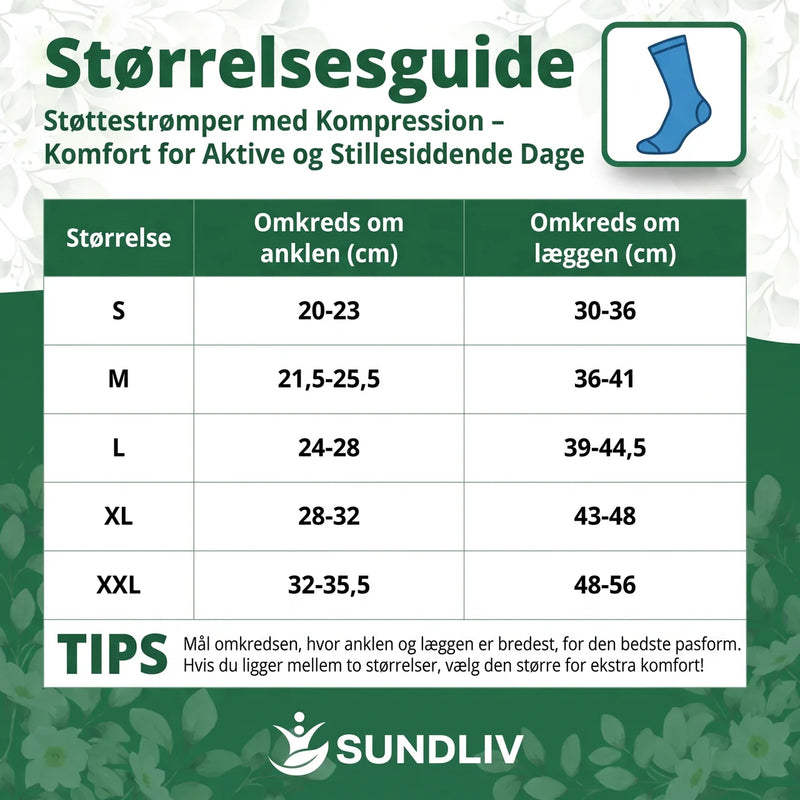 Støttestrømper med Kompression – Knæhøje Kompressionsstrømper 15–20 mmHg