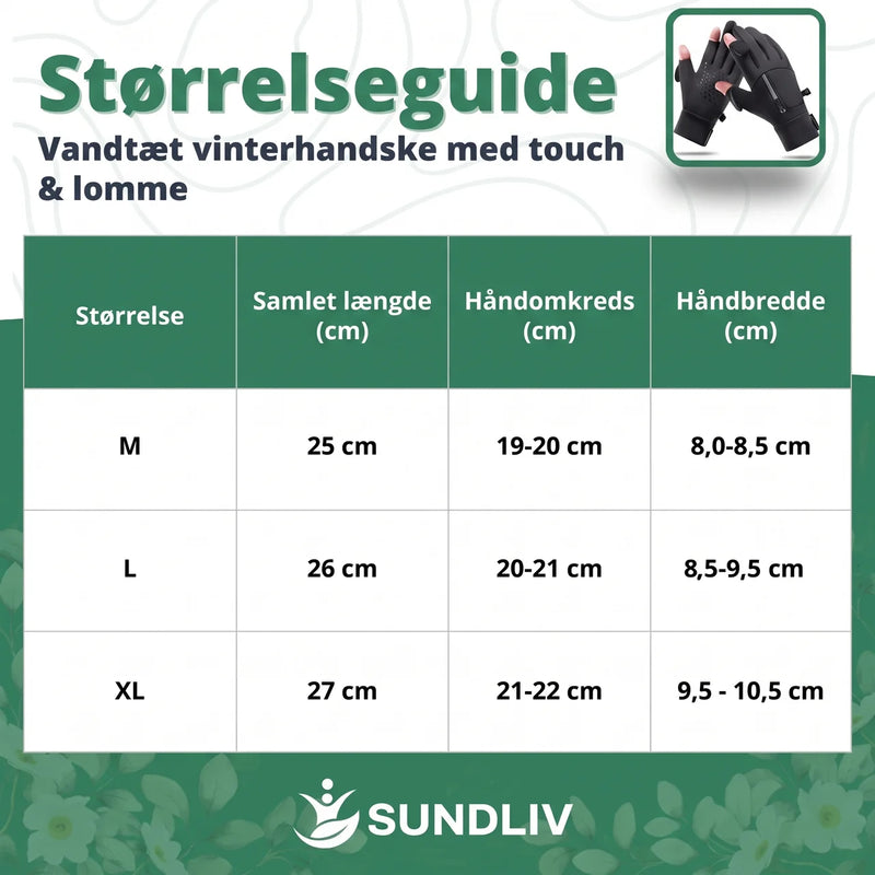 Vinterhandsker med Touchscreen Vandafvisende Varme Handsker